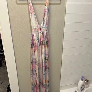 Vintage Floral Multicolor Maxi Dress